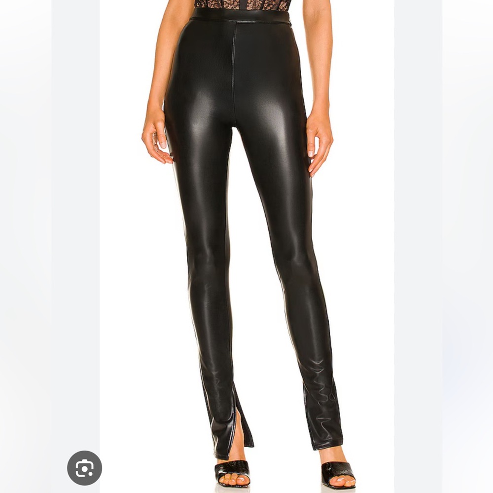 Lovers + Friends Black Faux Leather Pants